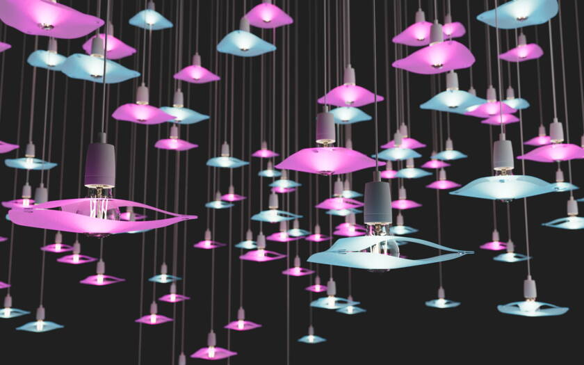 dexlamp-szene.jpg Lampe dex.lamp Ausstellung – Projekt: Lampendesign, co.dex production ltd., 1998